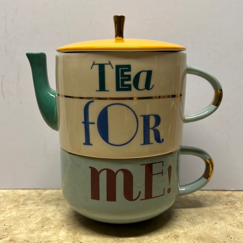 Anthropologie Tea for Me stacked tea set